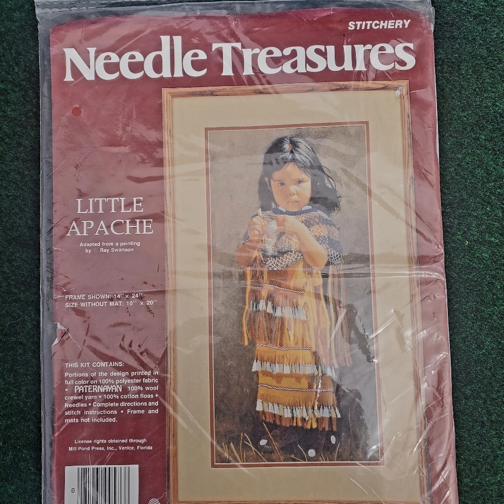 VTG Needle Treasures Stitchers kit. Little Apache By Ray Swanson 10”X30” New